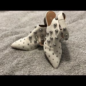White studded ankle boots!